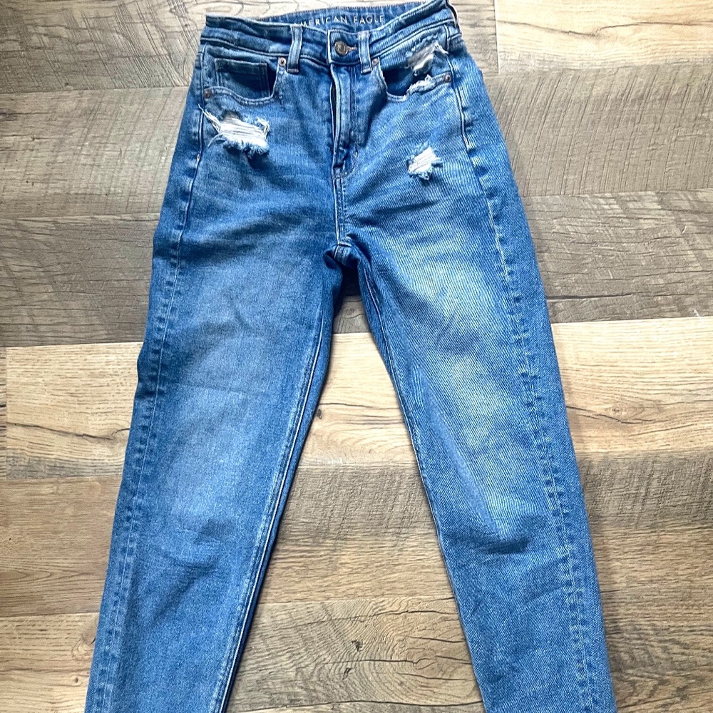 American Eagle Mom Straight Jean,Size 00